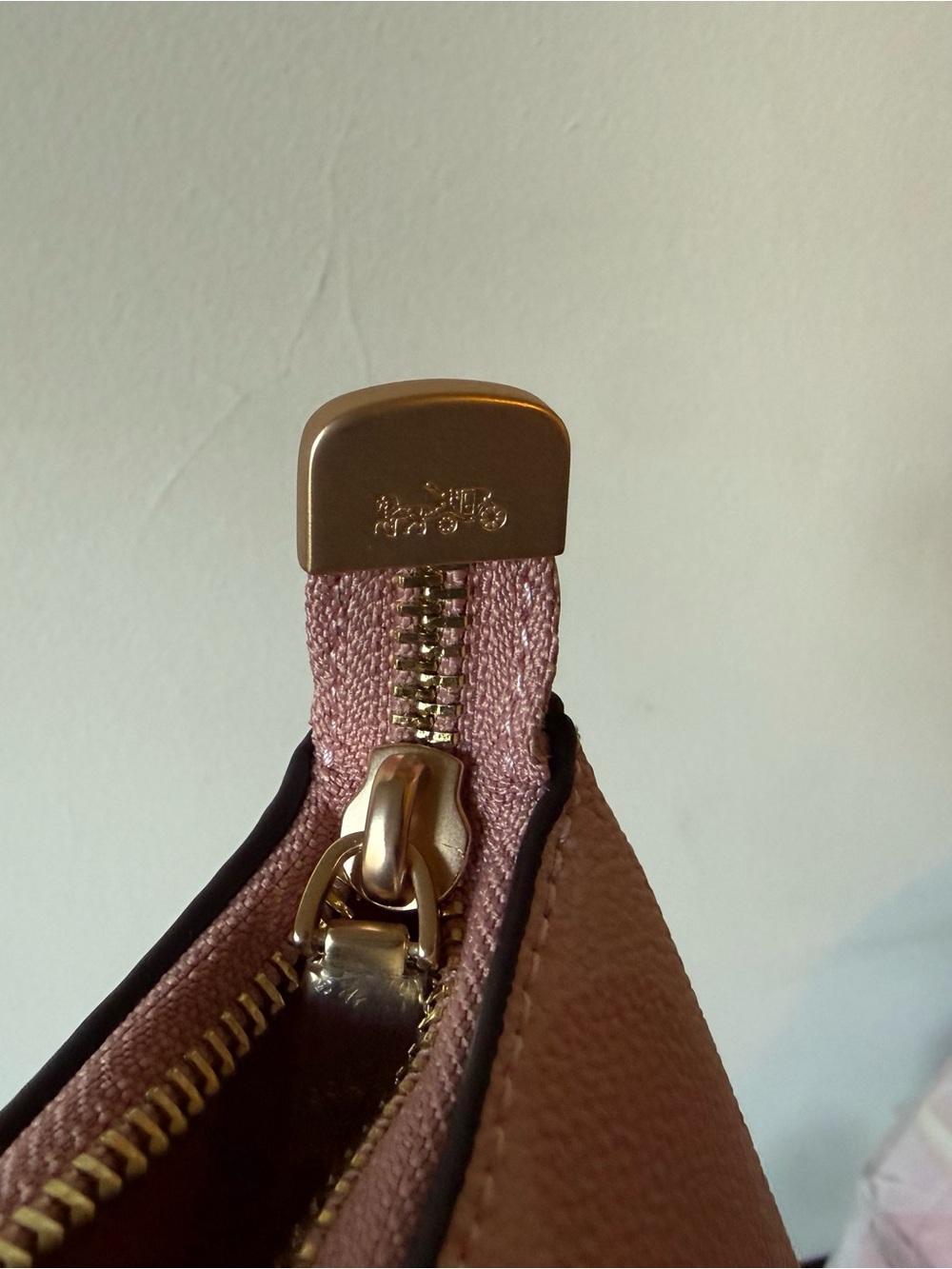 Coach Pink Signature Convertible Crossbody Bag with Gold Hardware - Picture 5 of 7